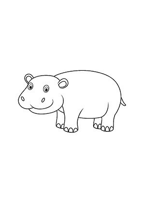 Coloriage d'un Hippopotame