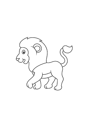 Coloriage d'un Lion