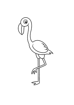 Coloriage d'un Flamant Rose