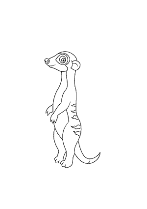 Coloriage d'un Suricate