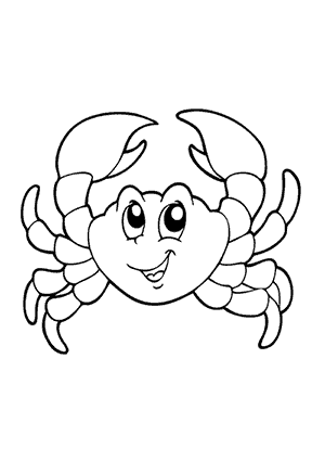 Coloriage d'un Crabe qui Sourit