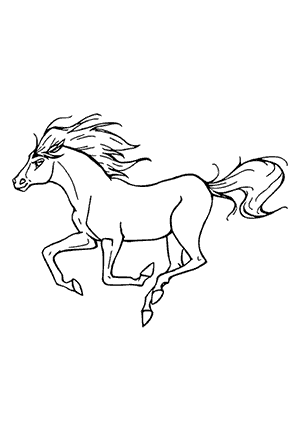 Coloriage d'un Cheval au Galop