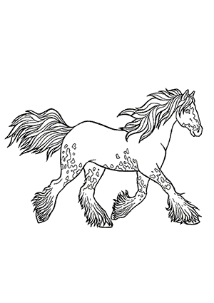 Coloriage d'un Cheval Frison