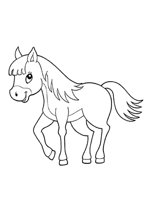 Coloriage d'un Poney