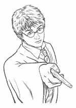 Coloriage Harry Potter - Harry Potter Et Sa Baguette