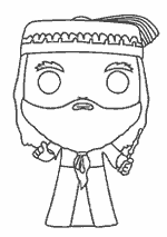 Coloriage Harry Potter Kawaii - Albus Dumbledore