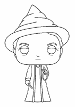 Coloriage Harry Potter Kawaii - Minerva Mcgonagall