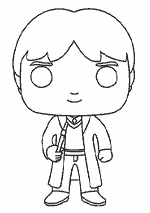 Coloriage Harry Potter Kawaii - Ron Weasley