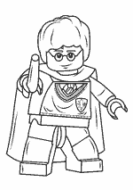 Coloriage Harry Potter Lego - Harry Potter Et Sa Baguette