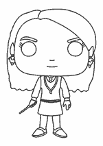 Coloriage Harry Potter Kawaii - Luna Lovegood