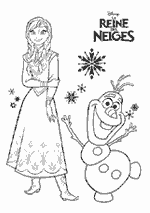 Coloriage La Reine Des Neiges - Anna Avec Olaf