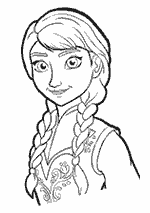 Coloriage La Reine Des Neiges - Portrait De Anna