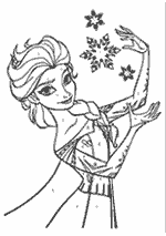 Coloriage La Reine Des Neiges - Elsa Avec Des Flocons De Neige