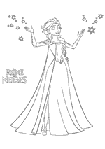 Coloriage La Reine Des Neige - Elsa Avec Des Flocons