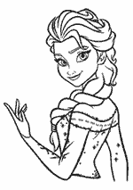 Coloriage La Reine Des Neiges - Elsa Qui Lève Un Bras