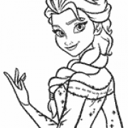 Coloriage la reine des neiges elsa bras leve