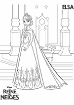 Coloriage La Reine Des Neiges - Elsa Dans La Salle Du Trône