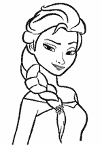 Coloriage La Reine Des Neiges - Portrait De La Princesse Elsa