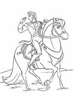 Coloriage La Reine Des Neiges - Hans Sur Son Cheval