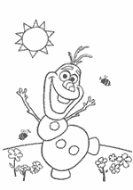 Coloriage La Reine Des Neiges - Olaf Sous Le Soleil Au Printemps