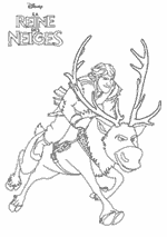 Coloriage La reine Des Neiges - Sven Et Kristoff