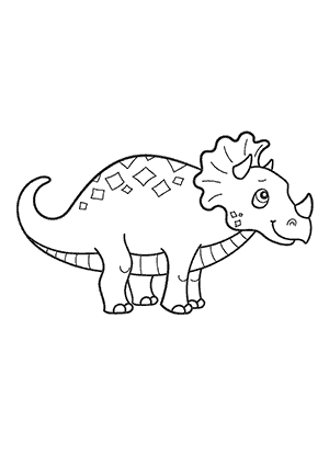 Coloriage de Dinosaure Tricératops