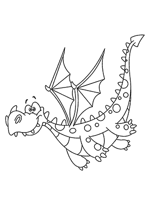 Coloriage d'un Dragon qui Vole