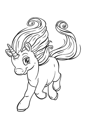 Coloriage de Licorne qui Galope