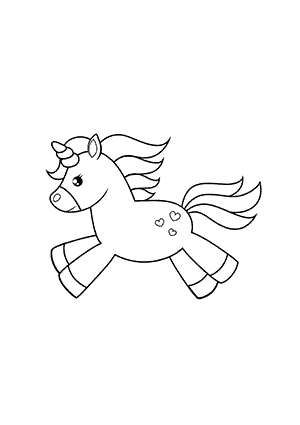 Coloriage de Licorne qui Saute