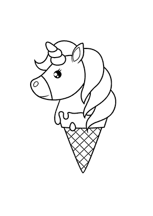 Coloriage de Licorne dans une glace