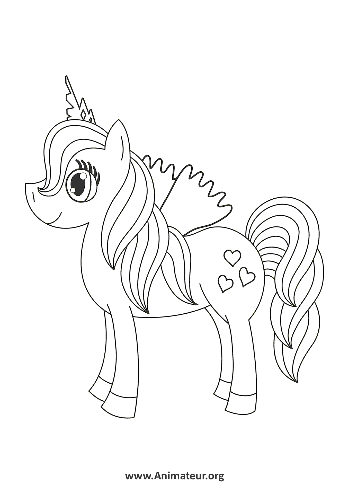 Coloriage Licornes A Ailes A Imprimer  Coloriage Licorne Ailes Tete