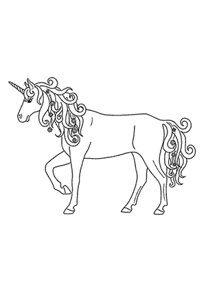 Coloriage d'une Grande Licorne