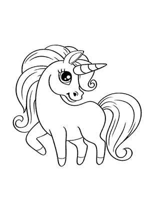 Coloriage d'une Licorne Timide