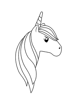 Coloriage d'une Tête d'une Licorne de Profil