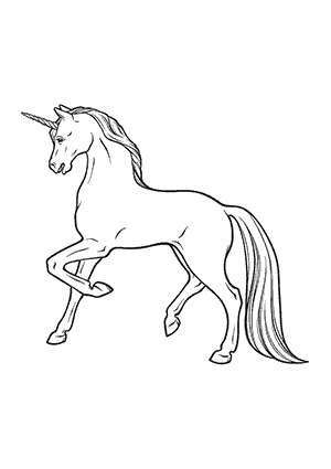 Coloriage d'une Licorne Magique de Profil