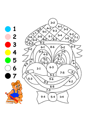 Coloriage Magique d'une Tête de Clown