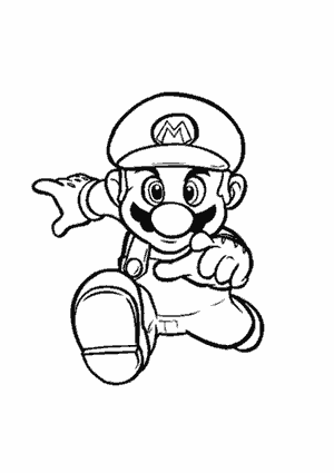 Coloriage Mario qui court