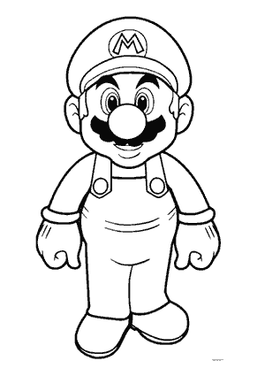 Coloriage Mario debout