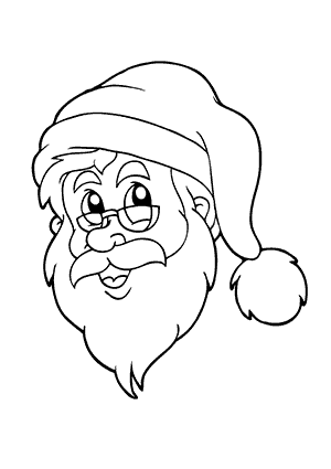 Coloriage de Tête de Père Noël 