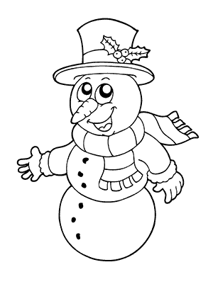 Coloriage de Bonhomme de Neige