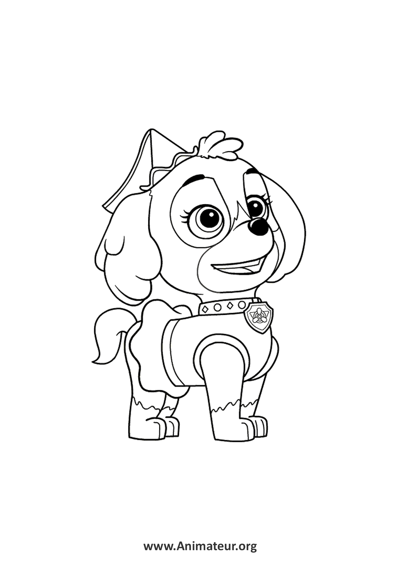 Coloriage Stella Pat Patrouille Skye Paw Patrol Dessin Stella à imprimer