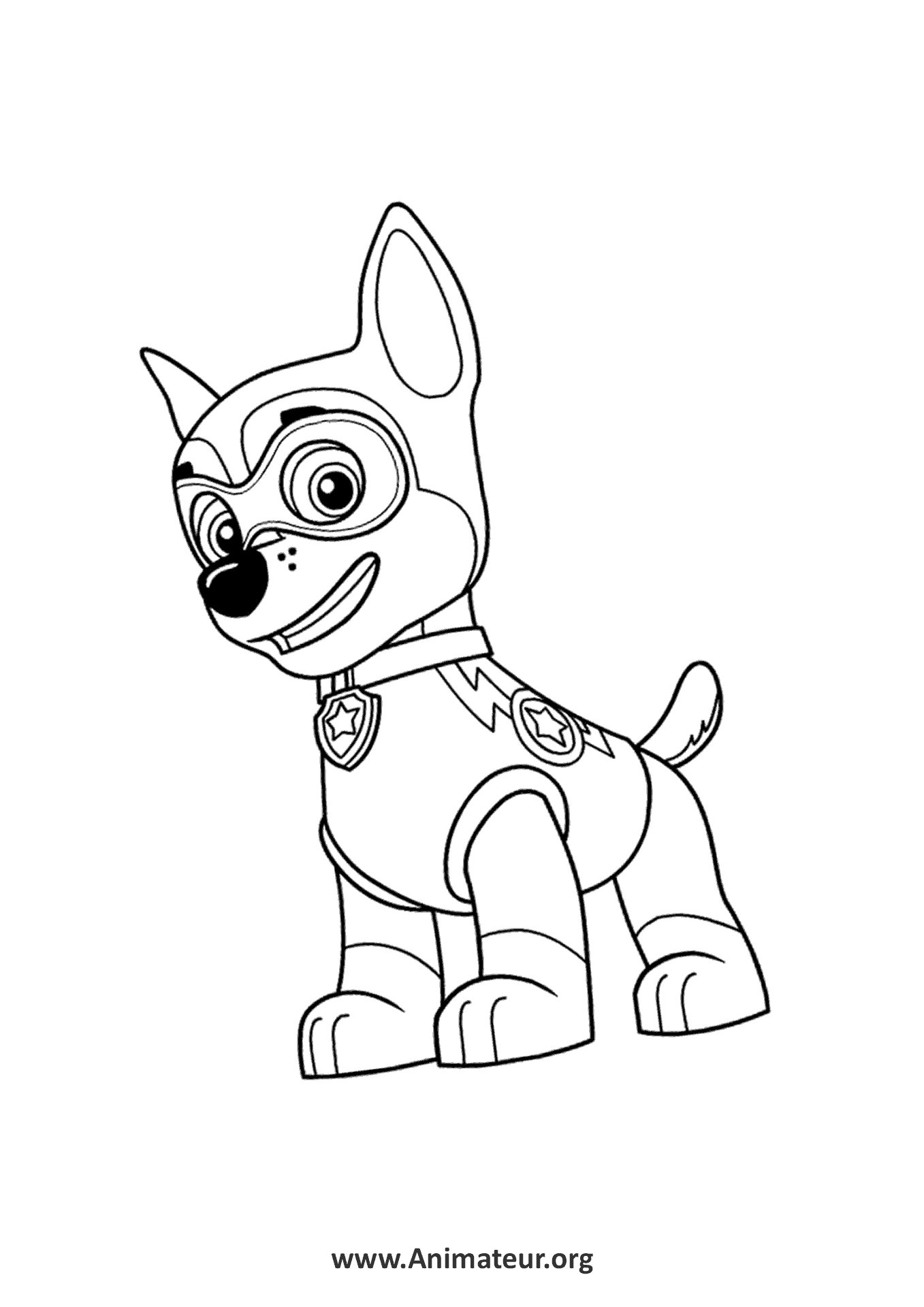 Coloriage Super Pat Patrouille Mighty Pups Chase _ Dessin Pat Patrouille La Super  Patrouille à imprimer