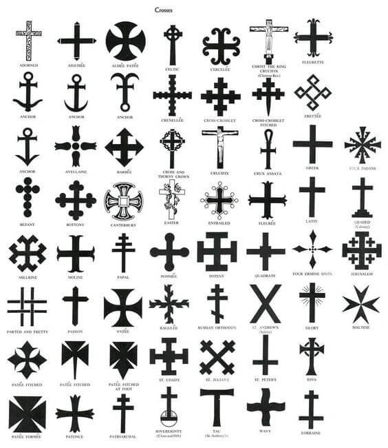 Plusieurs modeles de croix