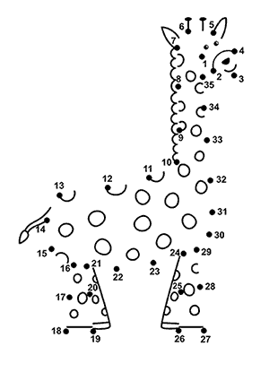 Coloriage à Points d'une Girafe