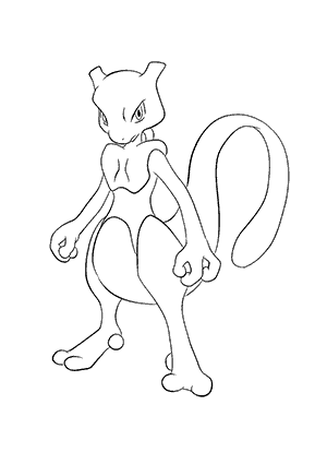 Coloriage de Pokemon Mewtwo