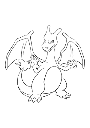 Coloriage de Pokémon Dracaufeu