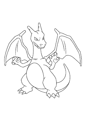 Coloriage de Pokemon Dracaufeu