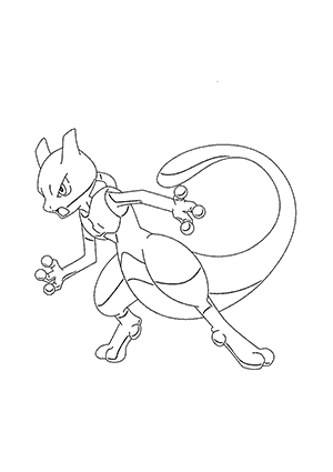 Coloriage de Pokémon Mewtwo