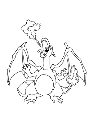 Coloriage de Pokemon Dracaufeu